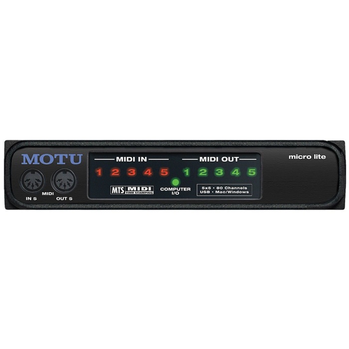 MOTU 26 0002 Micro Lite MIDI Arayüzü | 5-in/5-out 80 Kanal MIDI Bağlantısı USB